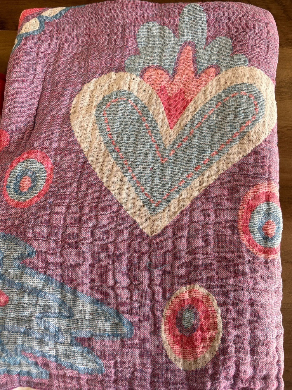 Dorm Colorful Heart Woven Throw Blanket Towel Curtain Home Decor NEW 44 x 74